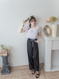 （CP值$239夏日顯瘦闊褲) 百搭全橡筋口袋直闊腳褲, Pants/ PT8431