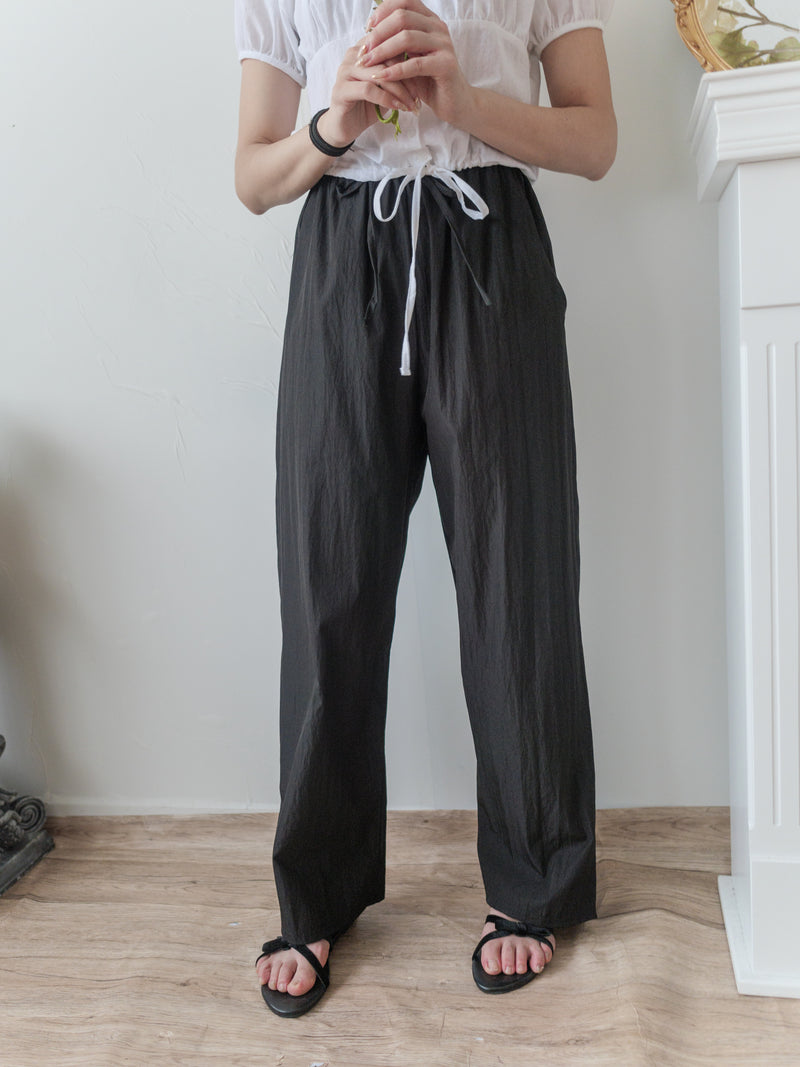 （CP值$239夏日顯瘦闊褲) 百搭全橡筋口袋直闊腳褲, Pants/ PT8431