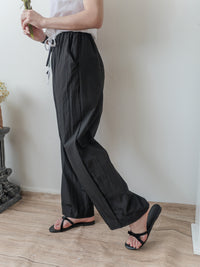 （CP值$239夏日顯瘦闊褲) 百搭全橡筋口袋直闊腳褲, Pants/ PT8431