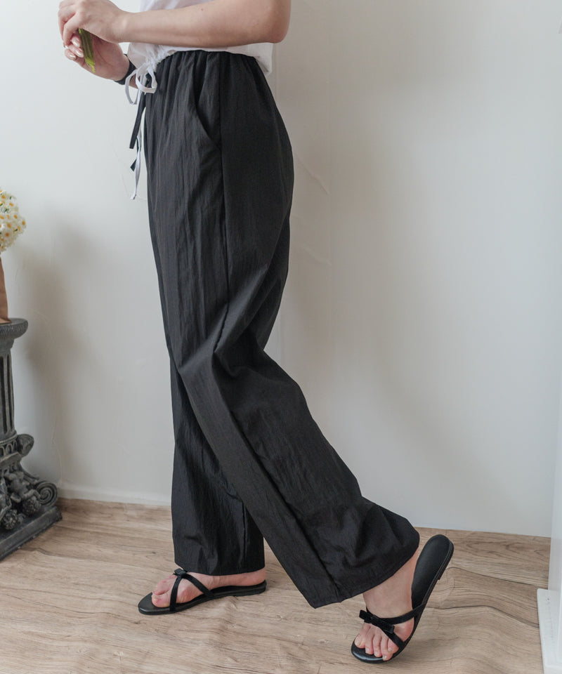 （CP值$239夏日顯瘦闊褲) 百搭全橡筋口袋直闊腳褲, Pants/ PT8431