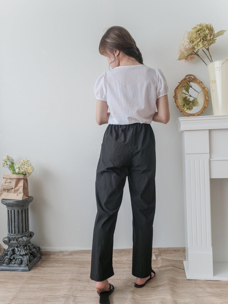 （CP值$239夏日顯瘦闊褲) 百搭全橡筋口袋直闊腳褲, Pants/ PT8431