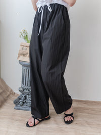 （CP值$239夏日顯瘦闊褲) 百搭全橡筋口袋直闊腳褲, Pants/ PT8431