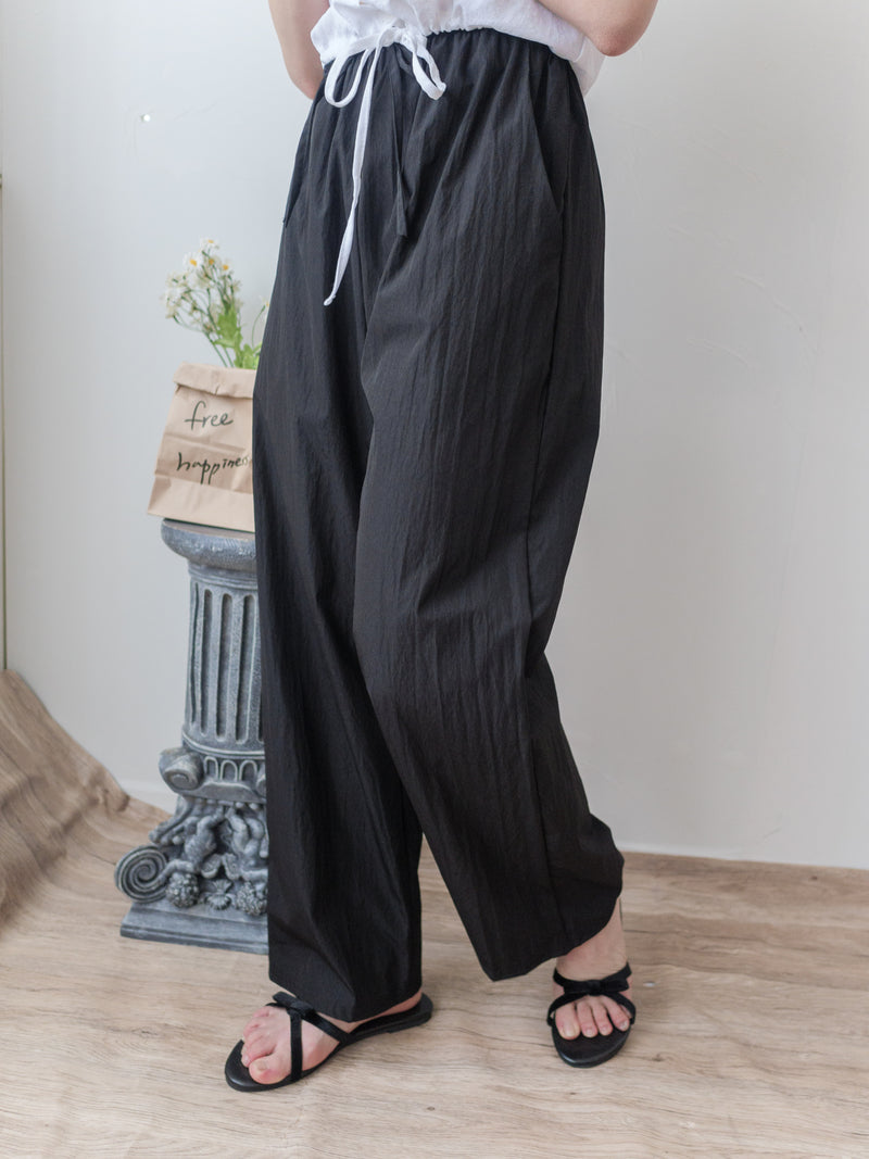 （CP值$239夏日顯瘦闊褲) 百搭全橡筋口袋直闊腳褲, Pants/ PT8431