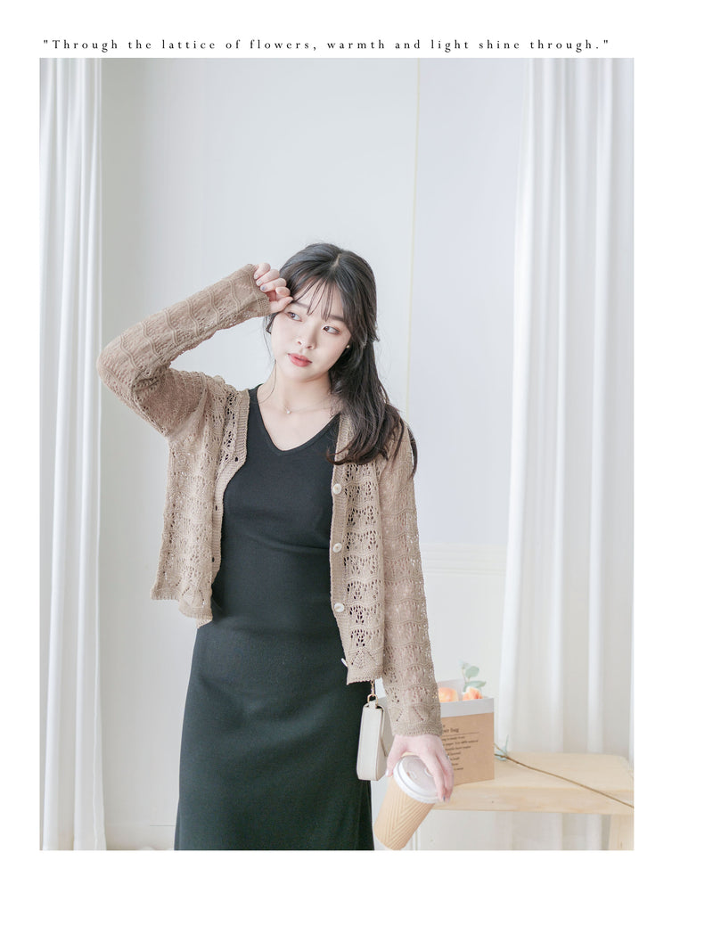 Airy Crochet Cardigan 輕織鏤空線衫/ TP9185