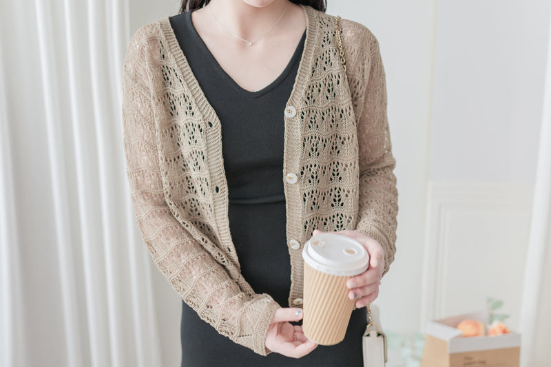 Airy Crochet Cardigan 輕織鏤空線衫/ TP9185