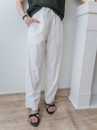 （CP值$239夏日顯瘦闊褲) 百搭全橡筋口袋直闊腳褲, Pants/ PT8431