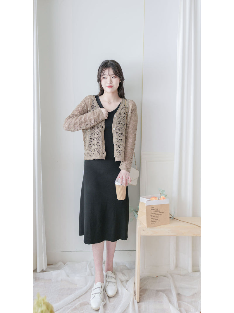 Airy Crochet Cardigan 輕織鏤空線衫/ TP9185