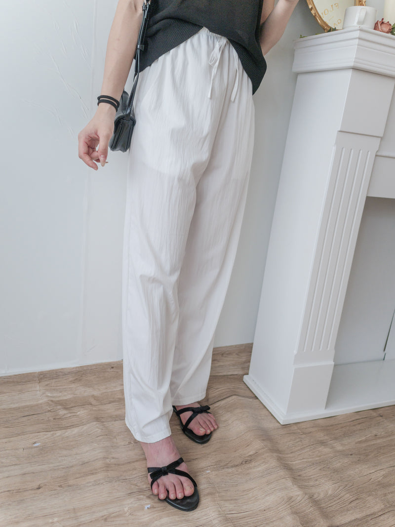 （CP值$239夏日顯瘦闊褲) 百搭全橡筋口袋直闊腳褲, Pants/ PT8431