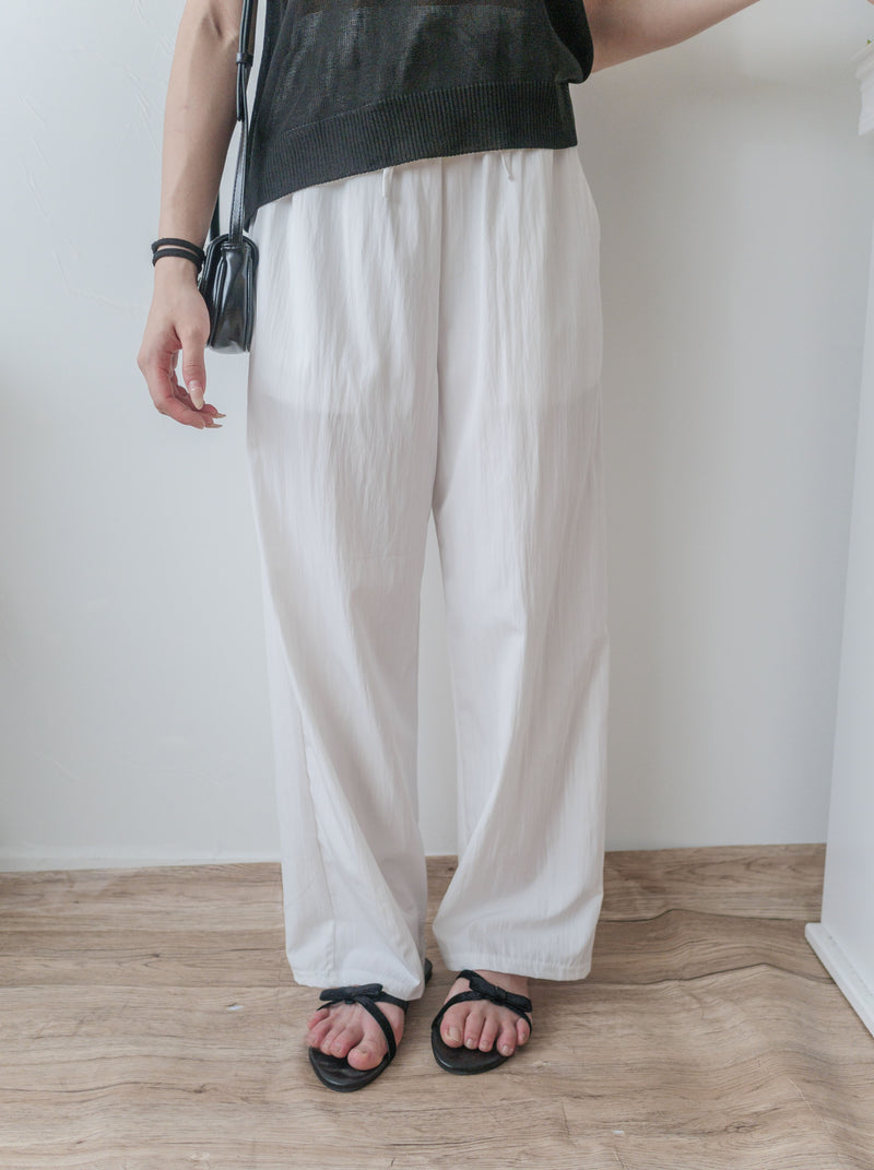 （CP值$239夏日顯瘦闊褲) 百搭全橡筋口袋直闊腳褲, Pants/ PT8431