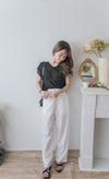 （CP值$239夏日顯瘦闊褲) 百搭全橡筋口袋直闊腳褲, Pants/ PT8431