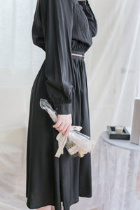 （附送編織腰帶) Sophie Dress 裝飾鈕扣輕優雅薄連身裙/ DS9993