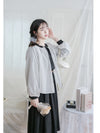 Bubble Sleeve Shirt 仿恤衫直條紋泡泡袖上衣/ BU9118