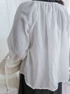 Bubble Sleeve Shirt 仿恤衫直條紋泡泡袖上衣/ BU9118