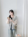 Bubble Sleeve Shirt 仿恤衫直條紋泡泡袖上衣/ BU9118