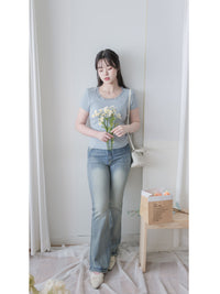 Vintage Flare Jeans 輕復古洗水喇叭牛仔褲/ PT8470