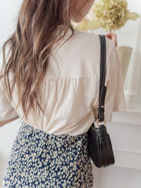 Back Pleated 後車褶飄飄浪漫文字 ,Tee/ BU9045 （beige sold out)