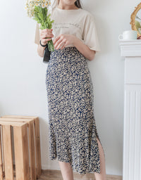 Back Pleated 後車褶飄飄浪漫文字 ,Tee/ BU9045 （beige sold out)