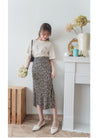 Back Pleated 後車褶飄飄浪漫文字 ,Tee/ BU9045 （beige sold out)