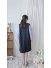 Spliced Shirt Dress 恤衫微彈裙身假兩件設計連衣裙/ DS9995