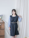 Spliced Shirt Dress 恤衫微彈裙身假兩件設計連衣裙/ DS9995