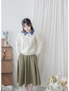 Denim Knit Caridigan 假兩件設計牛仔套頭舒適彈性針織/ TP9187