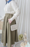 Button Skirt 裝飾鈕扣左右口袋傘裙/ SK8909（pre-order 10月9截單)