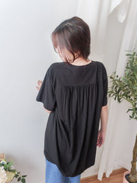 Back Pleated 後車褶飄飄浪漫文字 ,Tee/ BU9045 （beige sold out)