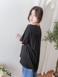 Back Pleated 後車褶飄飄浪漫文字 ,Tee/ BU9045 （beige sold out)