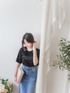 Back Pleated 後車褶飄飄浪漫文字 ,Tee/ BU9045 （beige sold out)