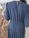 Heart Pleated Dress 側束腰愛心印花腰下百褶連衣裙/ DS9999 (pre-order navy 10月9截單)