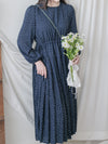 Heart Pleated Dress 側束腰愛心印花腰下百褶連衣裙/ DS9999 (pre-order navy 10月9截單)