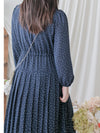 Heart Pleated Dress 側束腰愛心印花腰下百褶連衣裙/ DS9999 (pre-order navy 10月9截單)