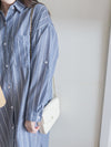 Shirt Stripe Dress 寬鬆微修身感直條紋恤衫裙 （可當外套) / DS1000