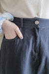 （BEST Intent made 獨家款）Border Skirt 舒適細線花紋鈕扣百搭長裙/ SK3001