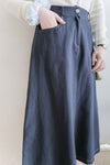 （BEST Intent made 獨家款）Border Skirt 舒適細線花紋鈕扣百搭長裙/ SK3001