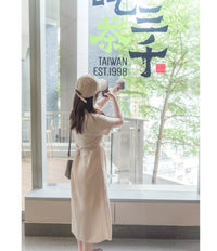 [ 限時重開訂購🕣 ] Casual Elegant 防皺舒適棉質軟領口恤衫連身裙, Dress/ DS9609