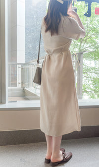 [ 限時重開訂購🕣 ] Casual Elegant 防皺舒適棉質軟領口恤衫連身裙, Dress/ DS9609