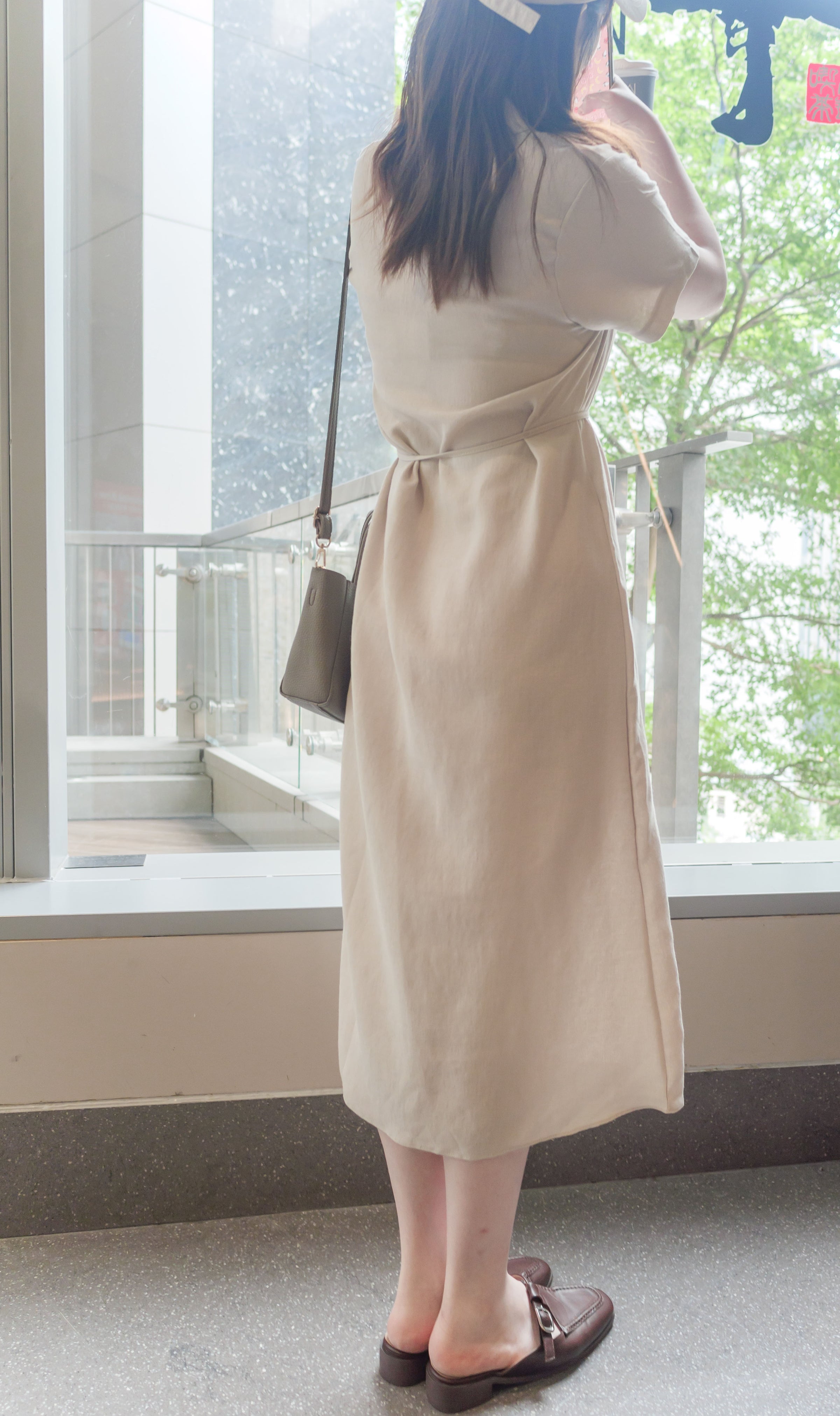 [ 限時重開訂購🕣 ] Casual Elegant 防皺舒適棉質軟領口恤衫連身裙, Dress/ DS9609