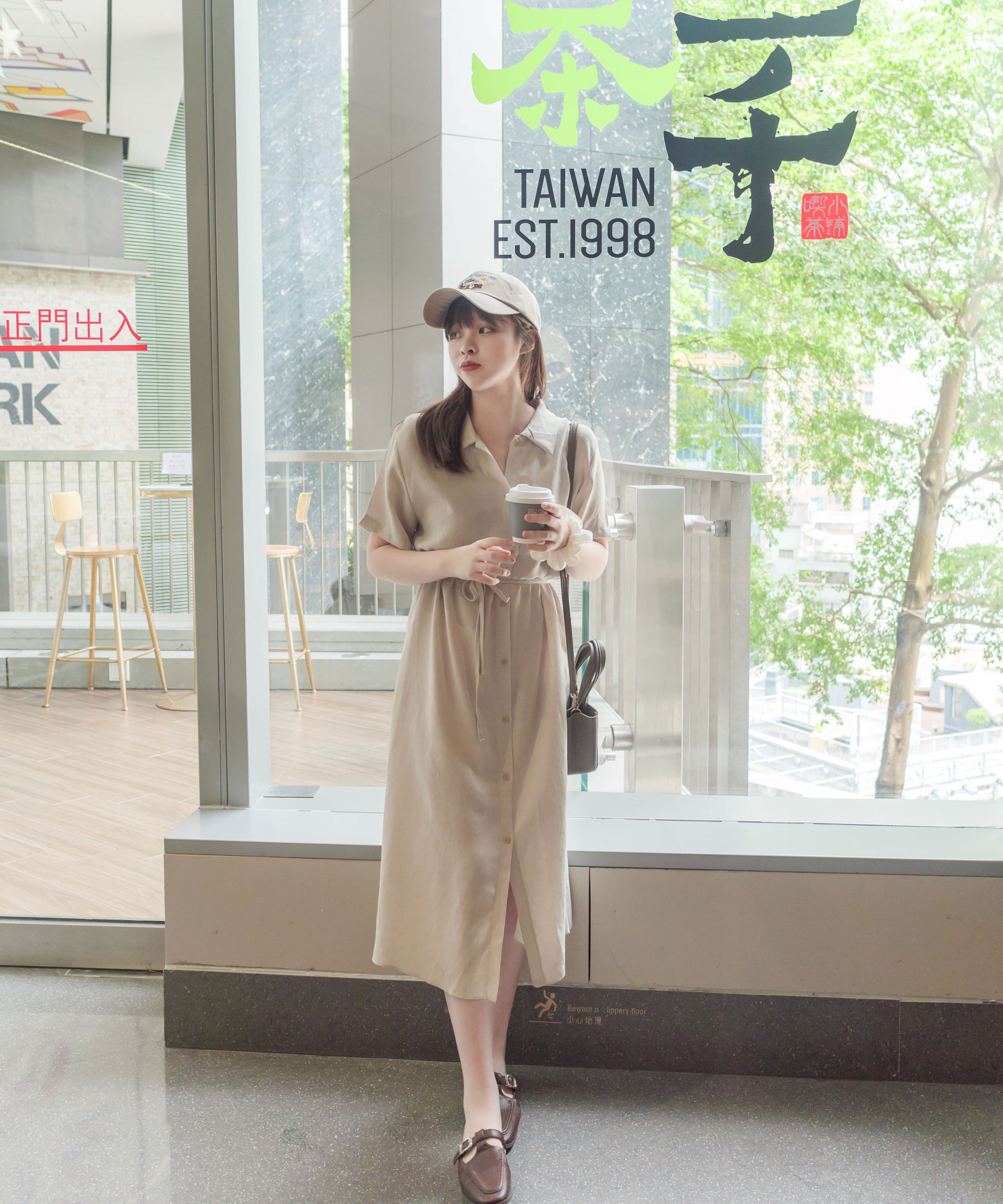 [ 限時重開訂購🕣 ] Casual Elegant 防皺舒適棉質軟領口恤衫連身裙, Dress/ DS9609
