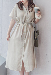 [ 限時重開訂購🕣 ] Casual Elegant 防皺舒適棉質軟領口恤衫連身裙, Dress/ DS9609