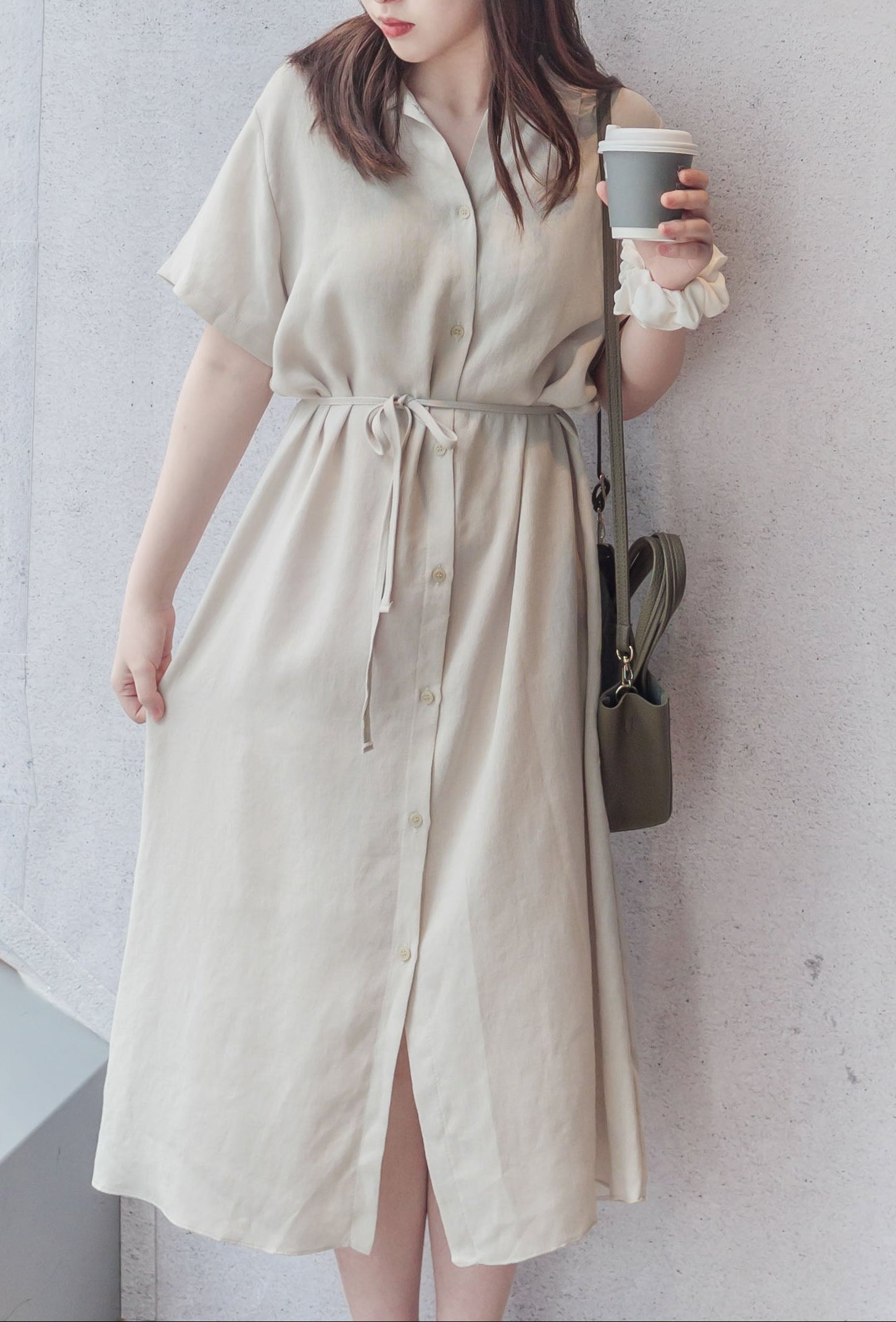 [ 限時重開訂購🕣 ] Casual Elegant 防皺舒適棉質軟領口恤衫連身裙, Dress/ DS9609