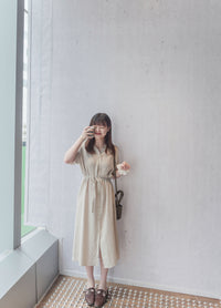 [ 限時重開訂購🕣 ] Casual Elegant 防皺舒適棉質軟領口恤衫連身裙, Dress/ DS9609