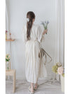 Heart Pleated Dress 側束腰愛心印花腰下百褶連衣裙/ DS9999 (pre-order navy 10月9截單)