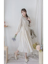 Heart Pleated Dress 側束腰愛心印花腰下百褶連衣裙/ DS9999 (pre-order navy 10月9截單)