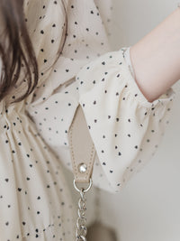 Heart Pleated Dress 側束腰愛心印花腰下百褶連衣裙/ DS9999 (pre-order navy 10月9截單)