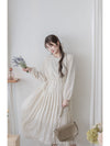 Heart Pleated Dress 側束腰愛心印花腰下百褶連衣裙/ DS9999 (pre-order navy 10月9截單)