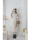Heart Pleated Dress 側束腰愛心印花腰下百褶連衣裙/ DS9999 (pre-order navy 10月9截單)