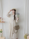 Heart Pleated Dress 側束腰愛心印花腰下百褶連衣裙/ DS9999 (pre-order navy 10月9截單)