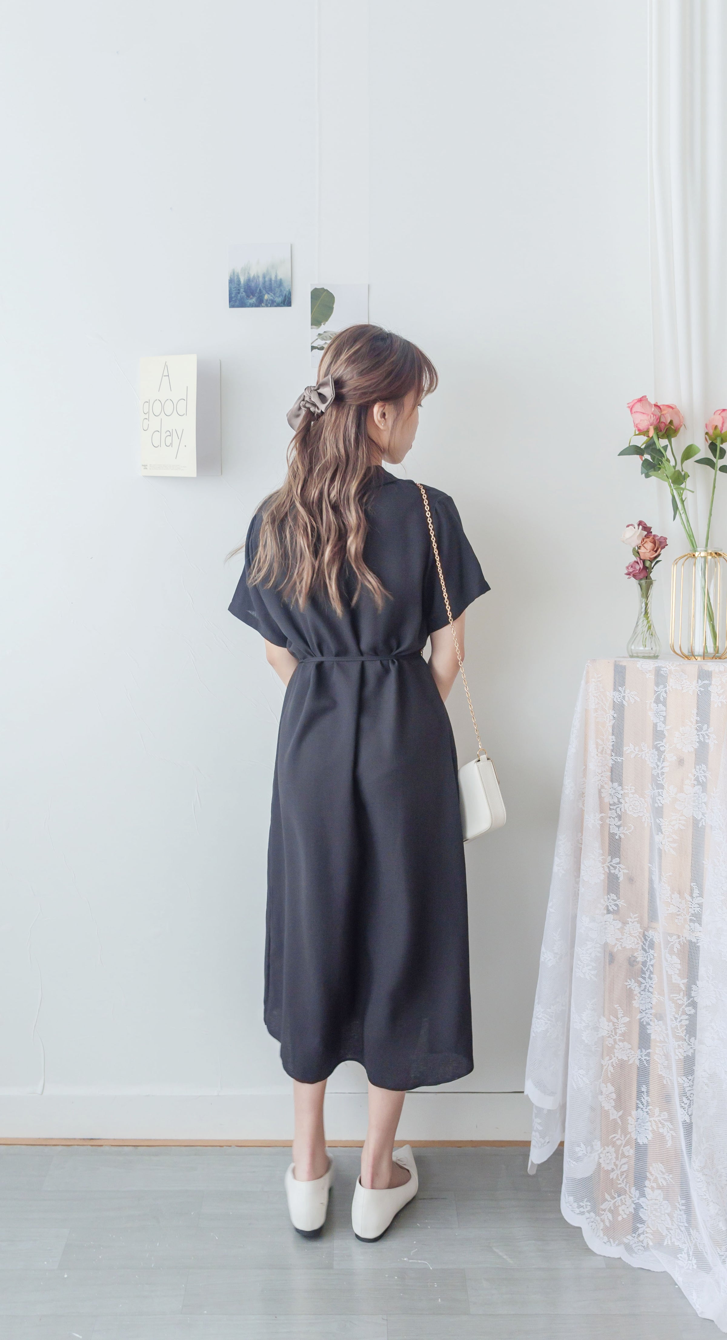 [ 限時重開訂購🕣 ] Casual Elegant 防皺舒適棉質軟領口恤衫連身裙, Dress/ DS9609