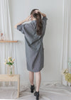 Shirt Stripe Dress 寬鬆微修身感直條紋恤衫裙 （可當外套) / DS1000